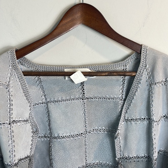 Jon Lawrence Ltd. Leather or suede patchwork blazer button up jacket - Picture 2 of 7